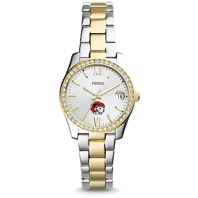 Women's Fossil Winston-Salem State Rams Scarlette Mini Two Tone Stainless Steel Watch