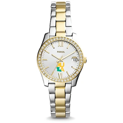 Women's Fossil XULA Gold Scarlette Mini Two Tone Stainless Steel Watch