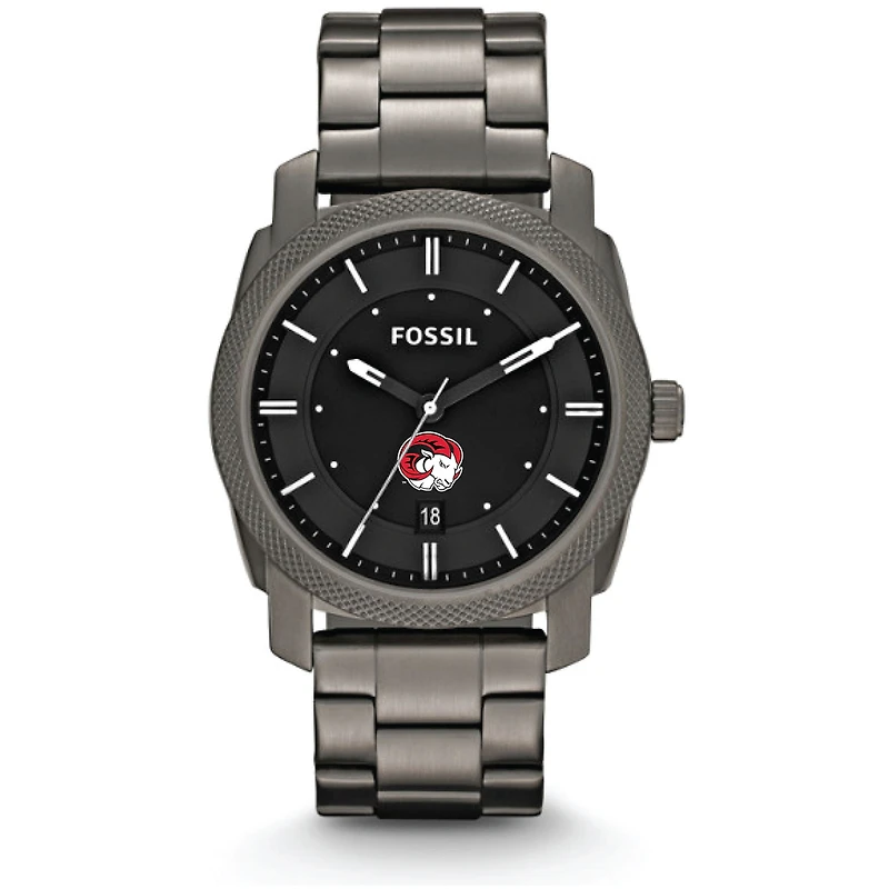 Fossil Winston-Salem State Rams Machine Smoke Stainless Steel Watch