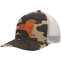 Men's Local Crowns Camo New York Icon Woodland State Patch Trucker Snapback Hat