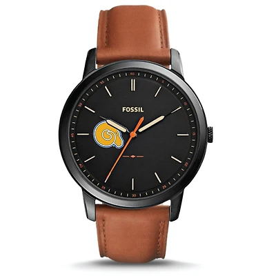 Fossil Albany State Golden Rams The Minimalist Slim Leather Watch