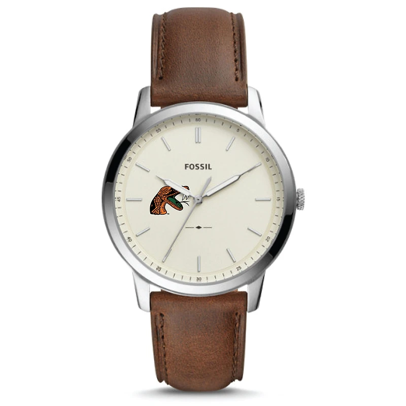 Fossil Florida A&M Rattlers The Minimalist Leather Watch