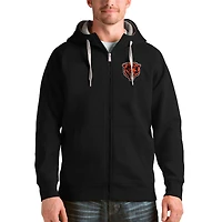 Men's Antigua Black Chicago Bears Victory Full-Zip Hoodie