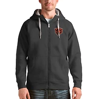 Men's Antigua Charcoal Chicago Bears Victory Full-Zip Hoodie