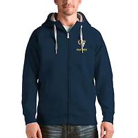 Men's Antigua Navy Los Angeles Rams Logo Victory Full-Zip Hoodie