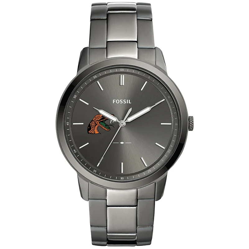 Men's Fossil Florida A&M Rattlers The Minimalist Three-Hand Smoke Watch