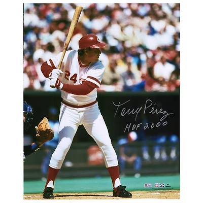 Tony Perez Cincinnati Reds Autographed 16" x 20" Hitting Photograph with "HOF 2000" Inscription