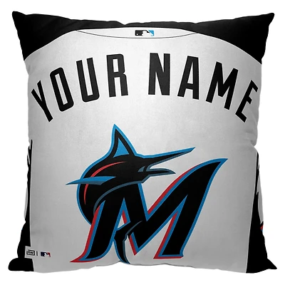 Miami Marlins 18'' x 18'' Personalized Pillow