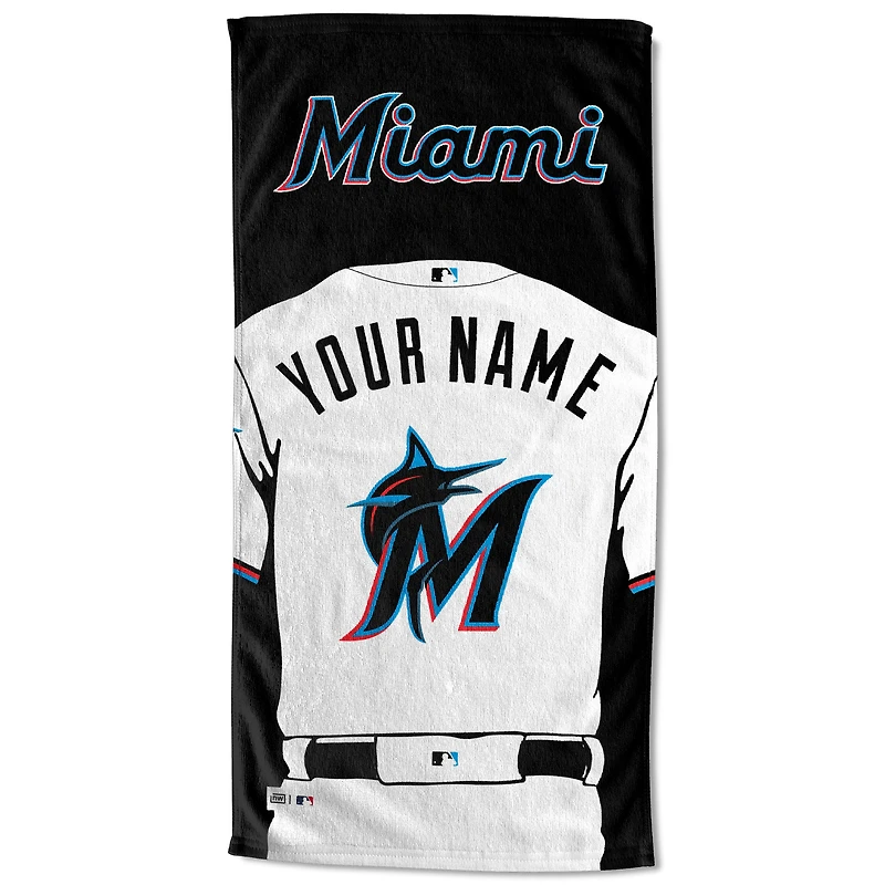 Miami Marlins 30'' x 60'' Personalized Beach Towel