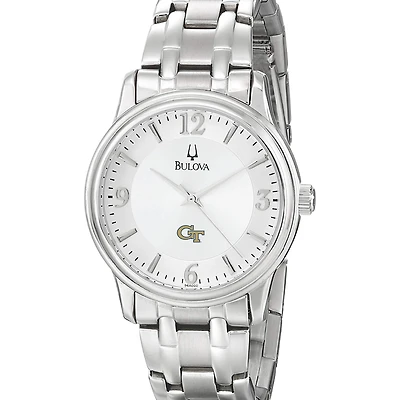 Men's Bulova  Silver GA Tech Yellow Jackets