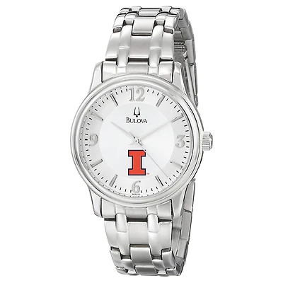 Men's Bulova  Silver Illinois Fighting Illini
