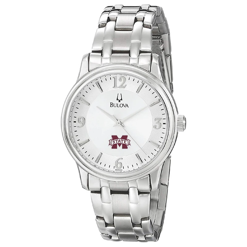 Men's Bulova  Silver Mississippi State Bulldogs