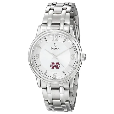 Men's Bulova  Silver Mississippi State Bulldogs