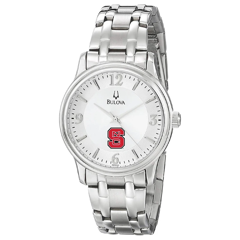 Men's Bulova  Silver NC State Wolfpack
