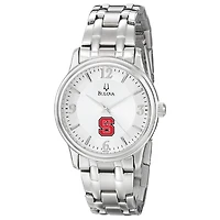 Men's Bulova  Silver NC State Wolfpack