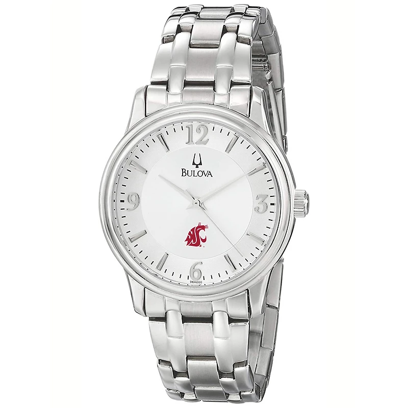 Men's Bulova Silver Washington State Cougars