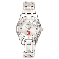 Women's Illinois Fighting Illini Silver-Tone Dial Stainless Steel Quartz Watch