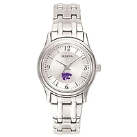 Women's Kansas State Wildcats Silver-Tone Dial Stainless Steel Quartz Watch