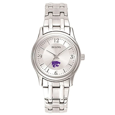 Women's Kansas State Wildcats Silver-Tone Dial Stainless Steel Quartz Watch
