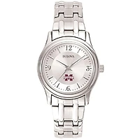 Women's Mississippi State Bulldogs Silver-Tone Dial Stainless Steel Quartz Watch