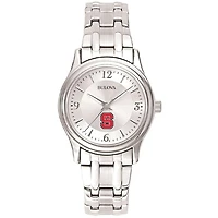 Women's NC State Wolfpack Silver-Tone Dial Stainless Steel Quartz Watch