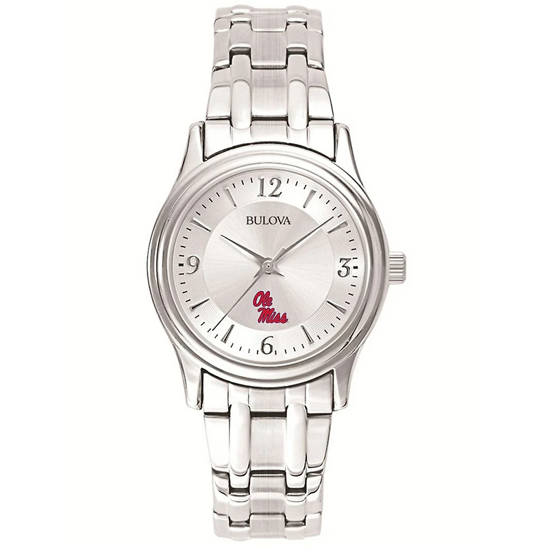 Women's Ole Miss Rebels Silver-Tone Dial Stainless Steel Quartz Watch