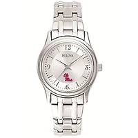 Women's Ole Miss Rebels Silver-Tone Dial Stainless Steel Quartz Watch