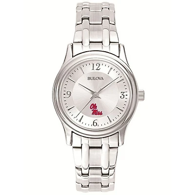 Women's Ole Miss Rebels Silver-Tone Dial Stainless Steel Quartz Watch