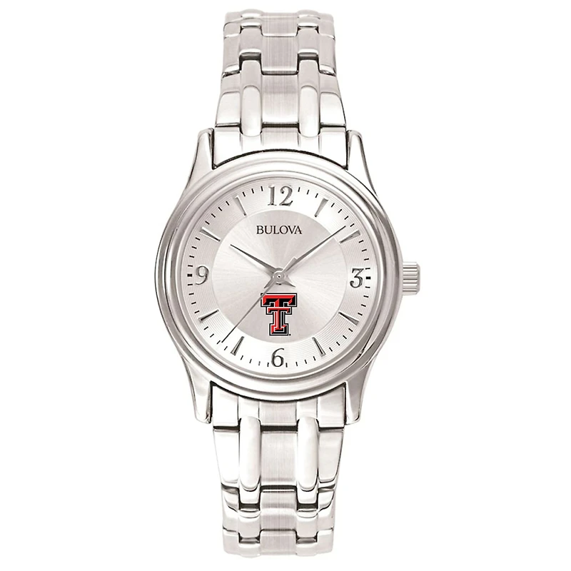 Women's Texas Tech Red Raiders Silver-Tone Dial Stainless Steel Quartz Watch