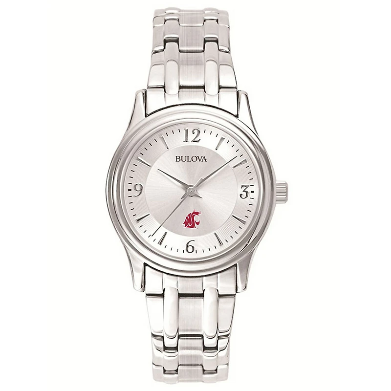 Women's Washington State Cougars Silver-Tone Dial Stainless Steel Quartz Watch