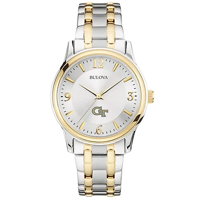 Bulova Silver/Gold Georgia Tech Yellow Jackets Classic Two-Tone Round Watch