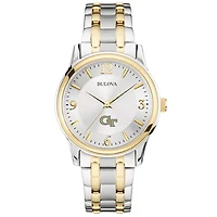 Bulova Silver/Gold Georgia Tech Yellow Jackets Classic Two-Tone Round Watch