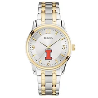 Bulova Silver/Gold Illinois Fighting Illini Classic Two-Tone Round Watch
