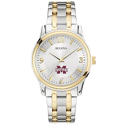 Bulova Silver/Gold Mississippi State Bulldogs Classic Two-Tone Round Watch