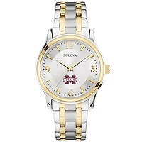 Bulova Silver/Gold Mississippi State Bulldogs Classic Two-Tone Round Watch
