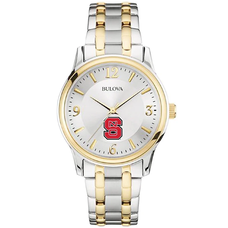 Bulova Silver/Gold NC State Wolfpack Classic Two-Tone Round Watch