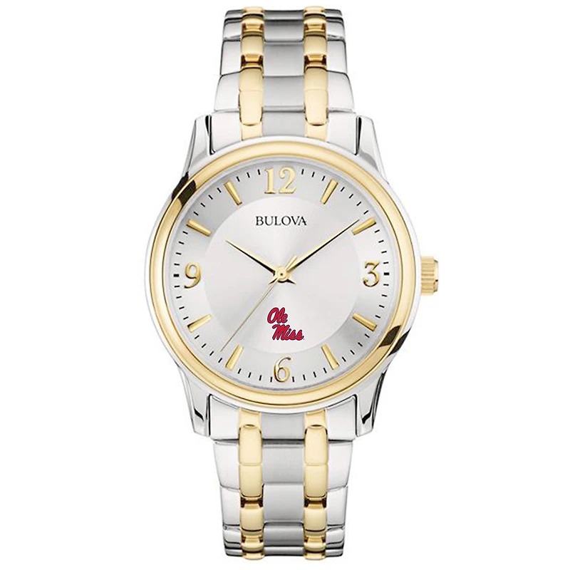 Bulova Silver/Gold Ole Miss Rebels Classic Two-Tone Round Watch
