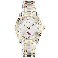 Bulova Silver/Gold Ole Miss Rebels Classic Two-Tone Round Watch