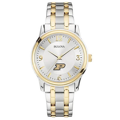 Bulova Silver/Gold Purdue Boilermakers Classic Two-Tone Round Watch