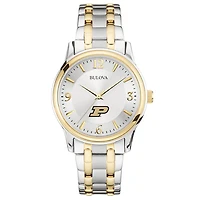 Bulova Silver/Gold Purdue Boilermakers Classic Two-Tone Round Watch