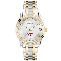 Bulova Silver/Gold Virginia Tech Hokies Classic Two-Tone Round Watch