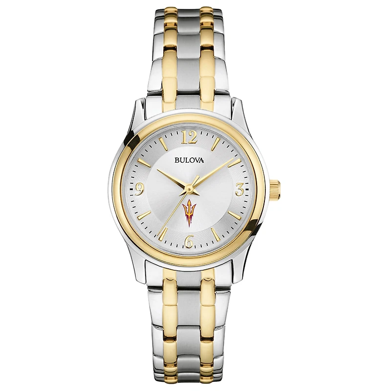 Women's Bulova Silver/Gold Arizona State Sun Devils Classic Two-Tone Round Watch