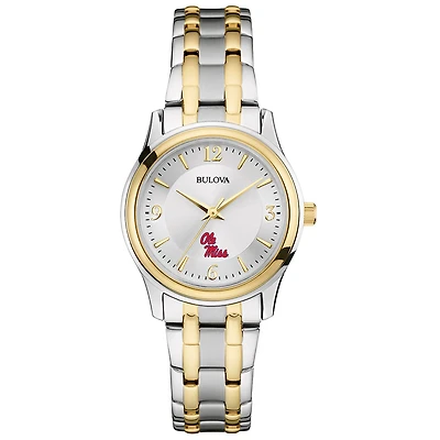 Women's Bulova Silver/Gold Ole Miss Rebels Classic Two-Tone Round Watch
