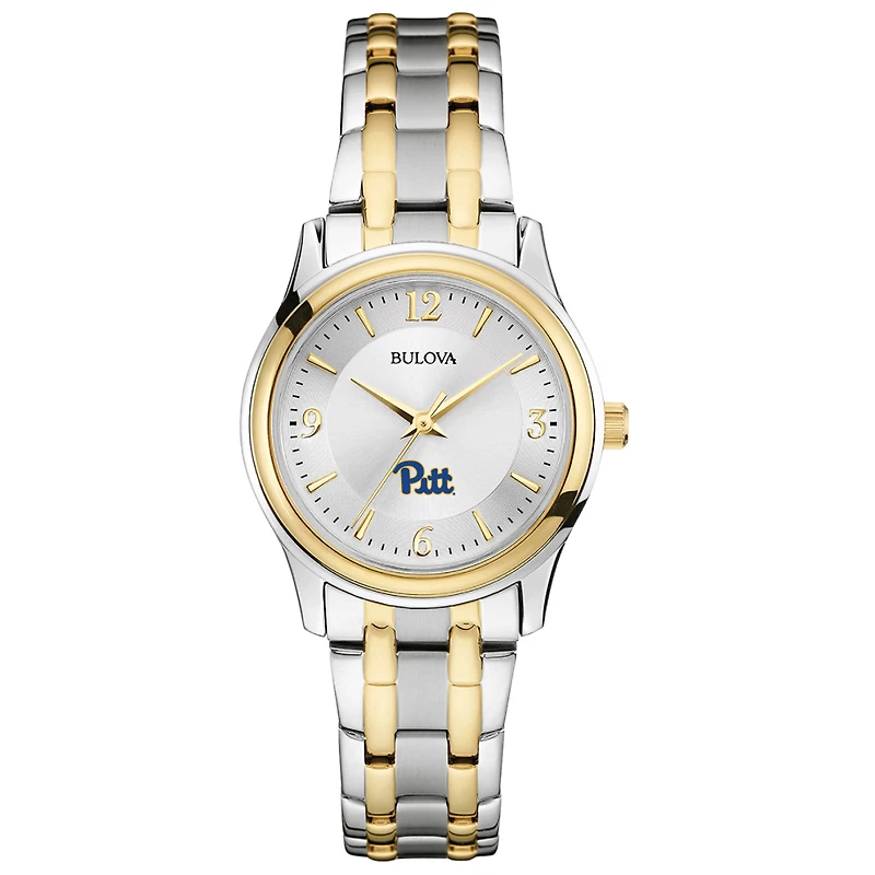 Women's Bulova Silver/Gold Pitt Panthers Classic Two-Tone Round Watch