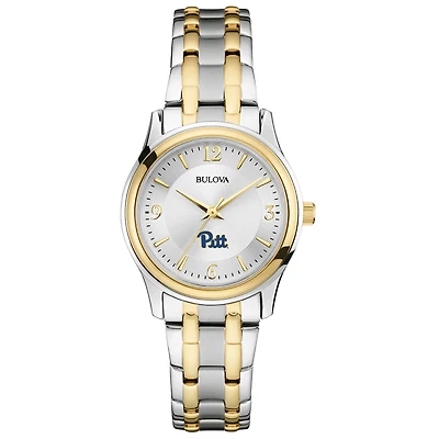 Women's Bulova Silver/Gold Pitt Panthers Classic Two-Tone Round Watch