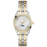 Women's Bulova Silver/Gold Pitt Panthers Classic Two-Tone Round Watch
