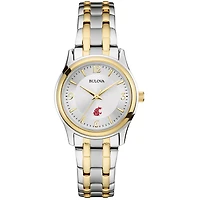Women's Bulova Silver/Gold Washington State Cougars Classic Two-Tone Round Watch