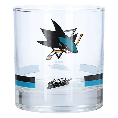 San Jose Sharks 10oz. Banded Rocks Glass