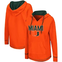 Women's Colosseum Orange Miami Hurricanes Tunic Pullover Hoodie
