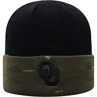 Men's Top of the World Olive/Black Oklahoma Sooners OHT Military Appreciation Skully Cuffed Knit Hat